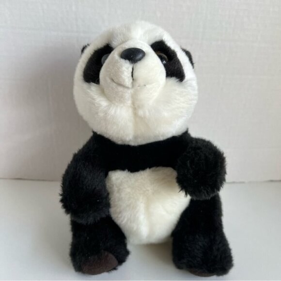 Aurora World - Lin Lin Panda, Sitting Panda Bear Animal PlushToy. Black/White. - Picture 1 of 10